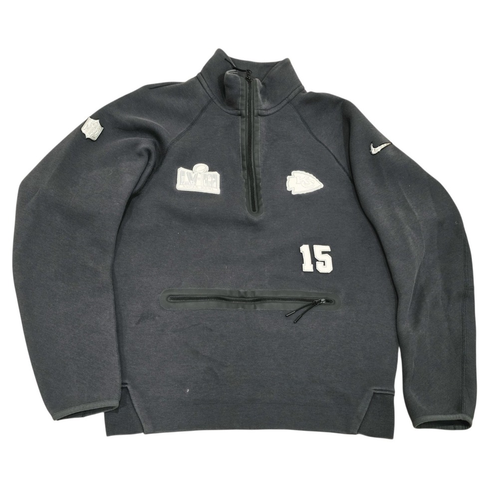 Nike Chiefs Super Bowl LVIII Tech Fleece Mahomes 15 Half Zip Mens S FD0351-060